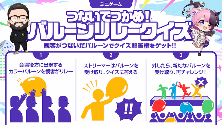 つないでつかめ！バルーンリレークイズ